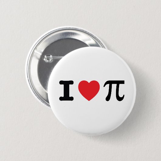 I Heart Pi Button (Voorkant /achterkant)