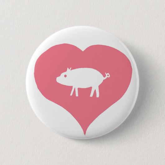 I Heart Pigs Pin Ronde Button 5,7 Cm (Voorkant)