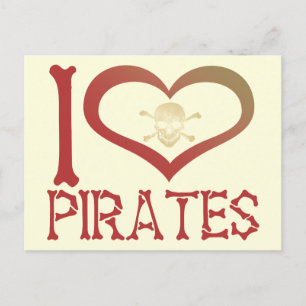 I Heart Pirates Briefkaart
