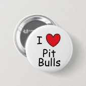 I Heart Pit Bulls Ronde Button 5,7 Cm (Voorkant /achterkant)