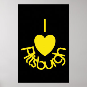 I Heart Pittsburgh Poster - Black'n Gold
