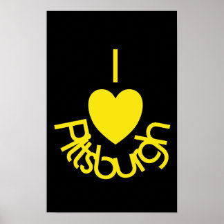I Heart Pittsburgh Poster - Black'n Gold