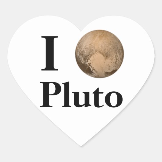 I Heart Pluto Hart Sticker (Voorkant)