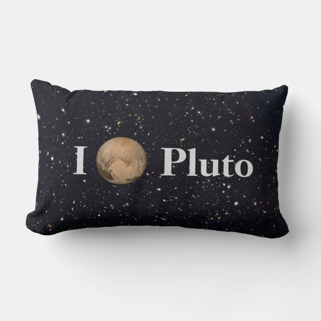 I Heart Pluto Starry Sky Kussen (Voorkant)