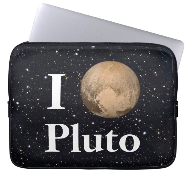 I Heart Pluto Starry Sky Laptop Sleeve (Voorkant)