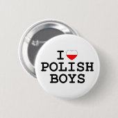 I Heart Poolse jongens Ronde Button 5,7 Cm (Voorkant /achterkant)