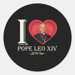 I Heart Pope Leo XIV Paus Robert Francis Prevost C Ronde Sticker