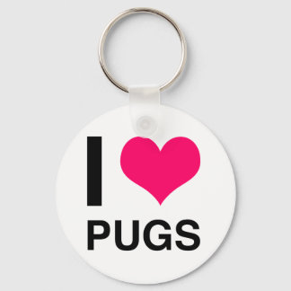 I Heart Pugs Sleutelhanger