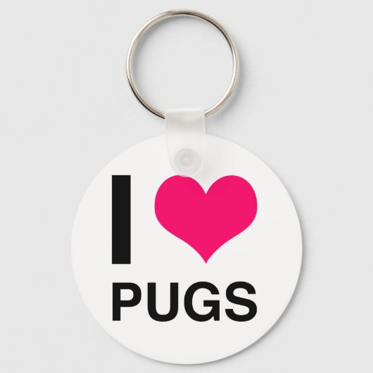 I Heart Pugs Sleutelhanger (Voorkant)