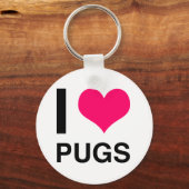 I Heart Pugs Sleutelhanger (Voorkant)