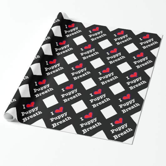 I Heart Puppy Breath Cadeaupapier (Uitgerold)