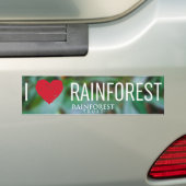 I Heart Rainforest Bumpersticker (Op auto)
