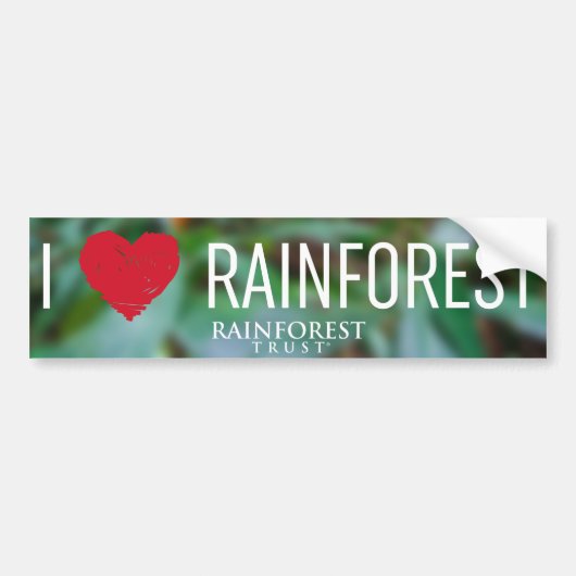 I Heart Rainforest Bumpersticker (Voorkant)