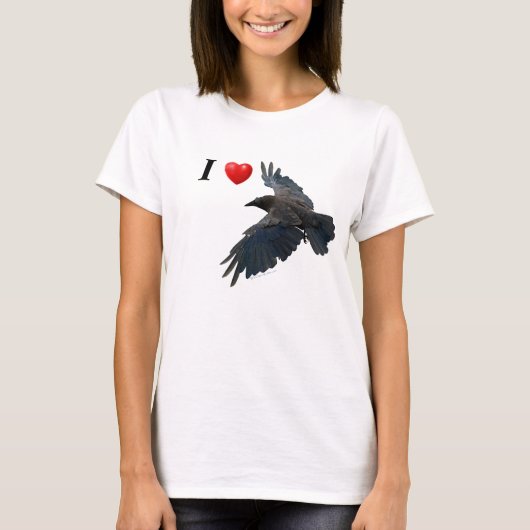 I Heart Ravens Flying Raven Shirt (Voorkant)