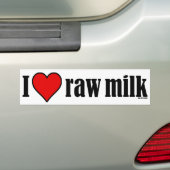 I Heart Raw Milk Bumpersticker (Op auto)