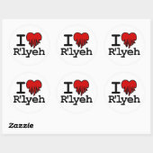I Heart R'lyeh Ronde Sticker (Vel)