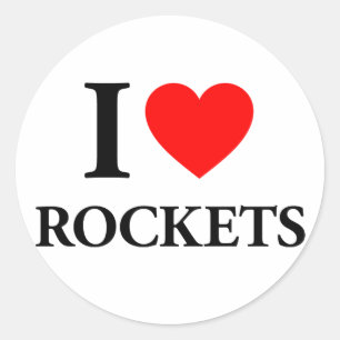 I Heart Rockets Ronde Sticker