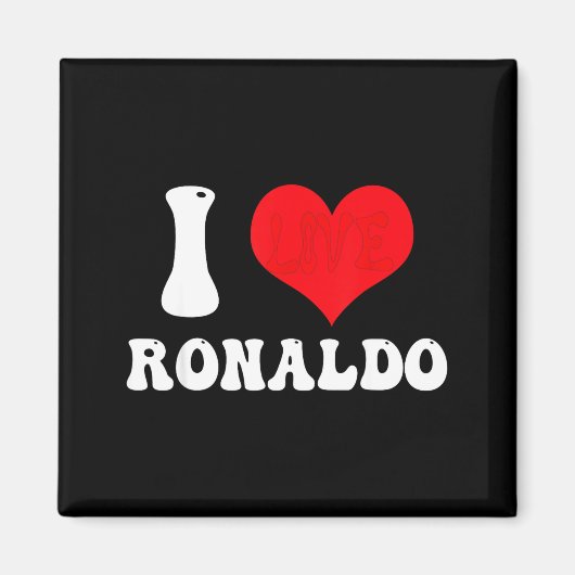 I Heart Ronaldos First Name Groovy D Valentines Magneet (Voorkant)