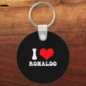 I Heart Ronaldos First Name Groovy D Valentines Sleutelhanger (Voorkant)