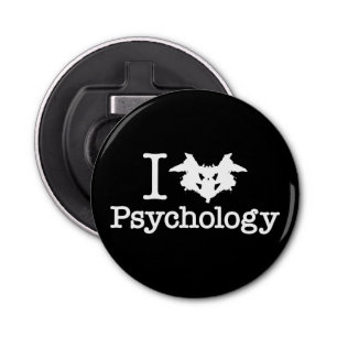 I Heart (Rorschach Inkblot) Psychologie Button Flesopener