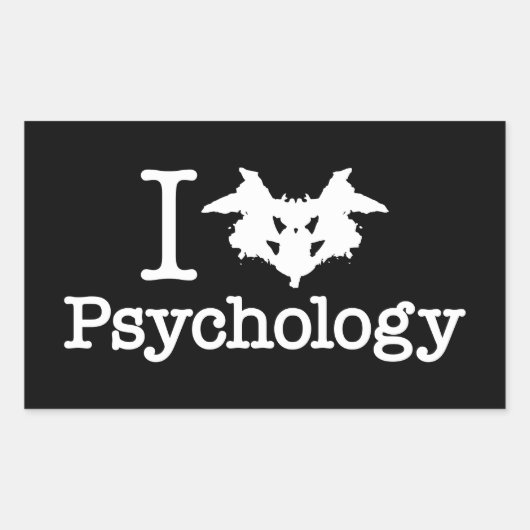 I Heart (Rorschach Inkblot) Psychologie Rechthoekige Sticker (Voorkant)