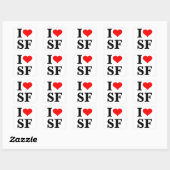 I Heart San Francisco Vierkante Sticker (Vel)