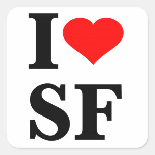 I Heart San Francisco Vierkante Sticker