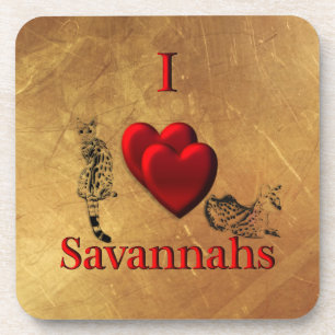 I Heart Savannah Cat Drankjes Onderzetter