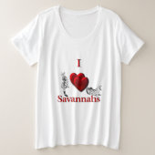 I Heart Savannah Cat Grote Maat T-shirt (Design voorkant)