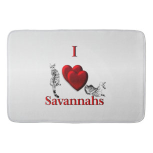 I Heart Savannah Cat Silver Badmat