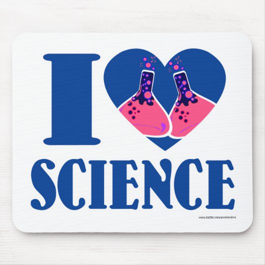I Heart Science Heart Cartoon Muismat (Voorkant)