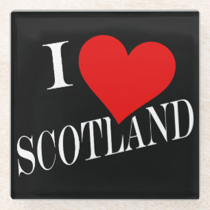 I Heart Scotland White Glass Onderzetter