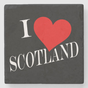 I Heart Scotland White Stone Onderzetter