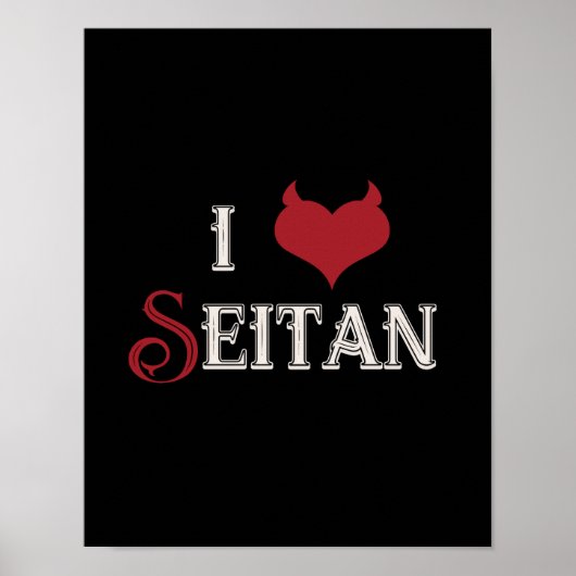 I "heart" Seitan drôle design végétalien Poster (Devant)