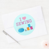 I Heart Sewing Ronde Sticker (Envelop)