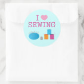 I Heart Sewing Ronde Sticker (Tas)