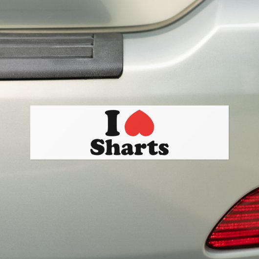 I Heart Sharts Bumpersticker (Op auto)