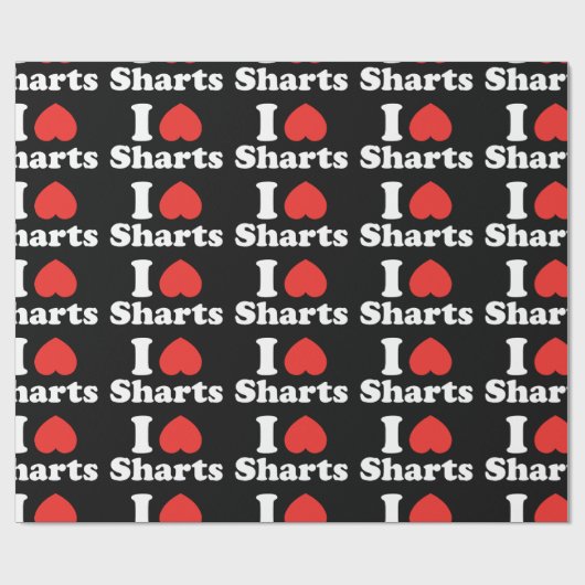 I Heart Sharts Cadeaupapier (Vlak)