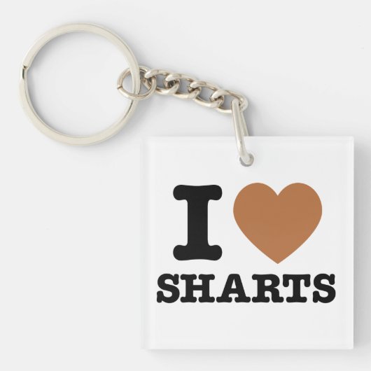 I Heart Sharts Funny Icon Graphic Sleutelhanger (voorkant)