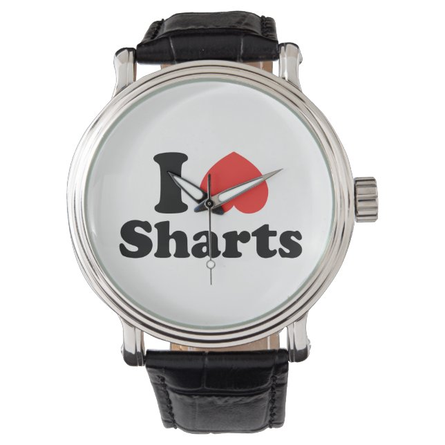 I Heart Sharts Horloge (Voorkant)