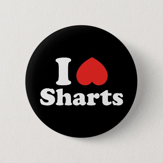 I Heart Sharts Ronde Button 5,7 Cm (Voorkant)