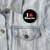 I Heart Sharts Ronde Button 5,7 Cm (In situ)