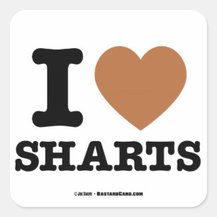I Heart Sharts Vierkante Sticker