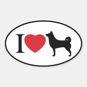I Heart Shiba Inu - Sticker ovale