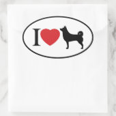 I Heart Shiba Inu - Sticker ovale (Sac)