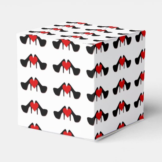 I Heart Shoes Pattern Heart Favor Box Bedankdoosjes (Achterkant)