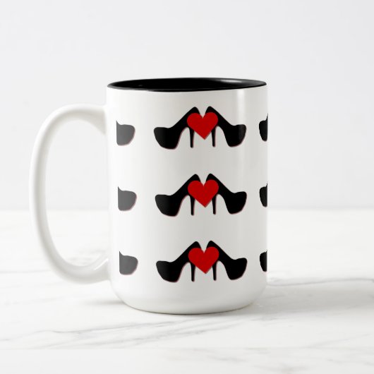I Heart Shoes Pattern Mok (Links)