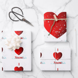 I Heart Snow Inpakpapier Vel