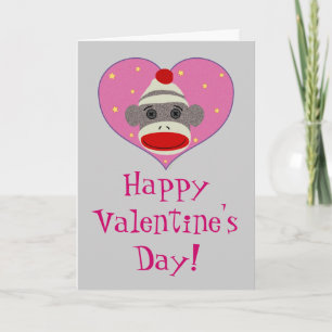 I Heart Sock Monkey Kaart