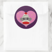 I Heart Sock Monkey Sticker (Tas)